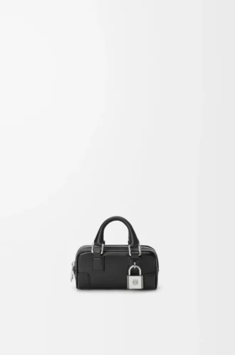 Amazona Nano en cuir de veau brillant Noir