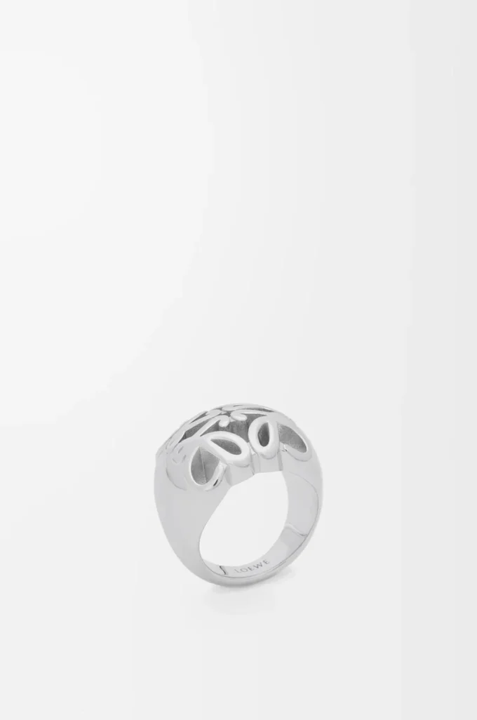 Bague chevalière Anagram Bombé en argent sterling Argent