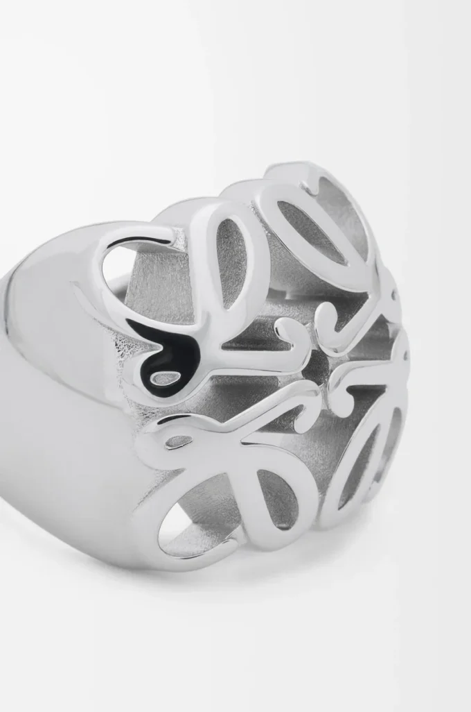 Bague chevalière Anagram Bombé en argent sterling Argent