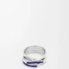 Bague empilable en argent sterling et émail Argent/Bleu