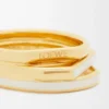 Bague empilée en argent sterling et émail Or/Ivoire