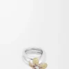 Bague Flor en argent sterling et cristaux Jaune/Argent