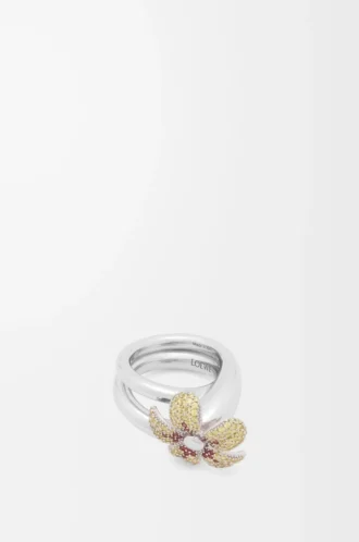 Bague Flor en argent sterling et cristaux Jaune/Argent