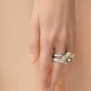 Bague Flor en argent sterling et cristaux Jaune/Argent
