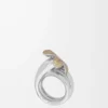 Bague Flor en argent sterling et cristaux Jaune/Argent