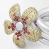 Bague Flor en argent sterling et cristaux Jaune/Argent