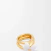 Bague Flor en argent sterling et émail Or/Blanc