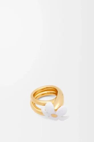 Bague Flor en argent sterling et émail Or/Blanc