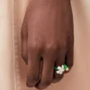 Bague Flor en argent sterling et émail Or/Blanc