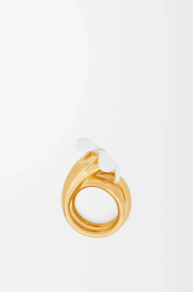 Bague Flor en argent sterling et émail Or/Blanc