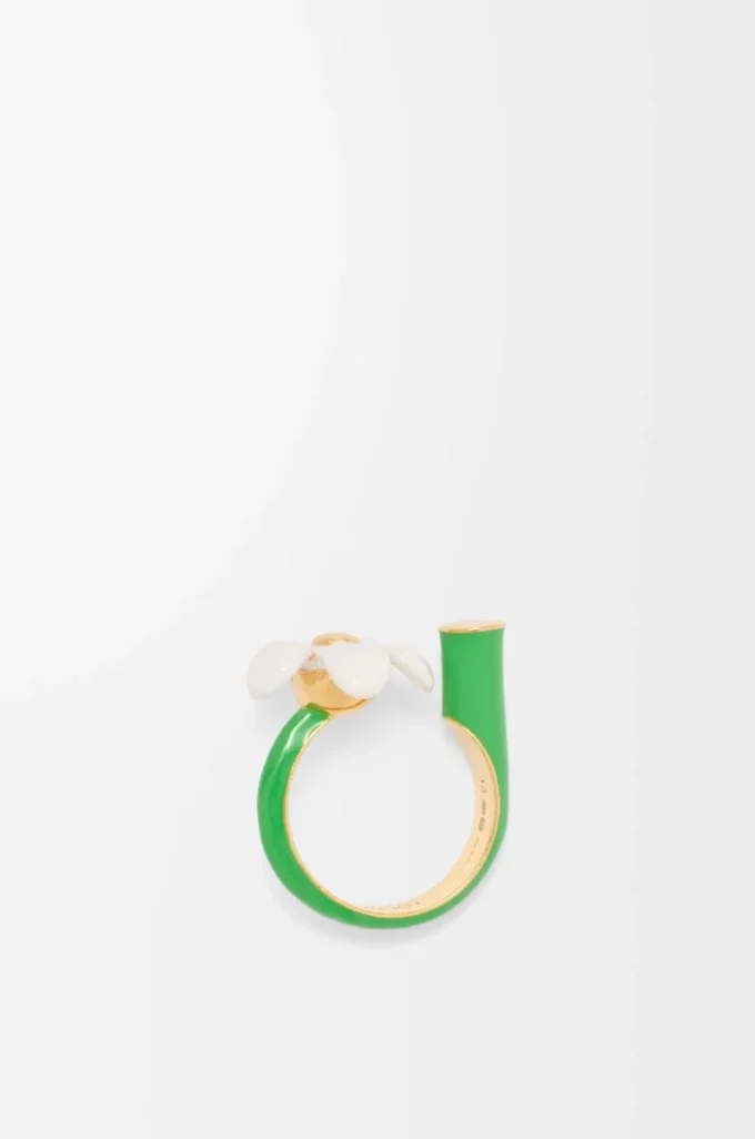 Bague Flor en argent sterling et émail Or/Blanc