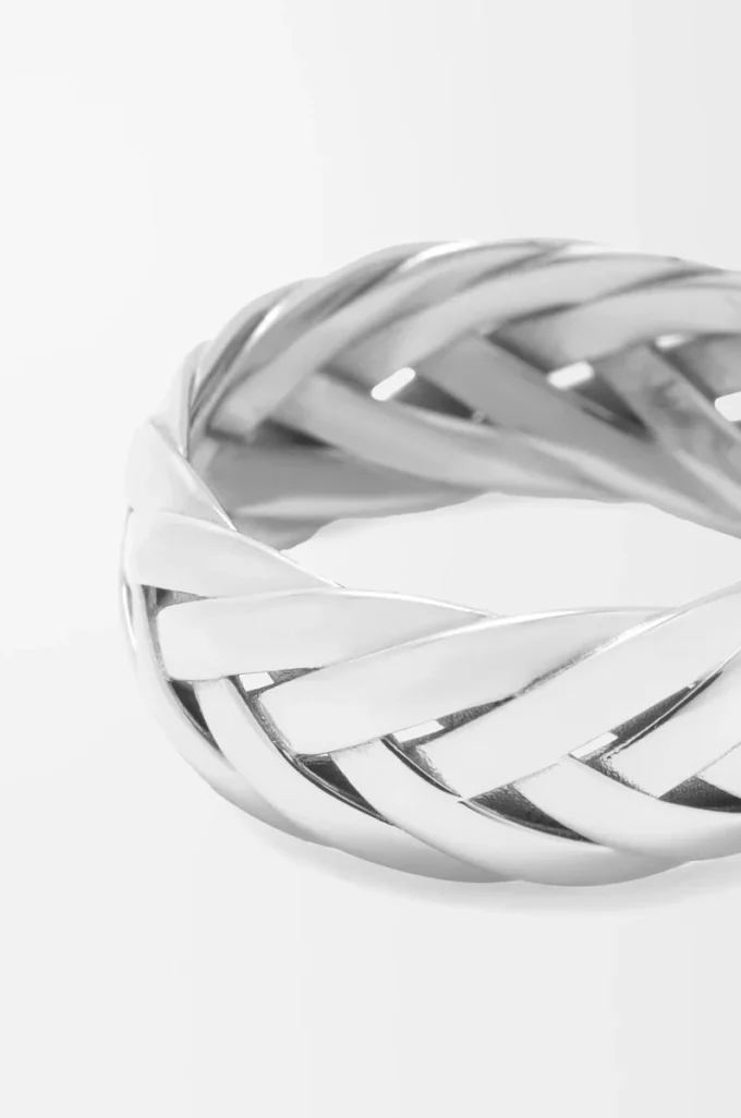 Bague tressée en argent sterling Argent