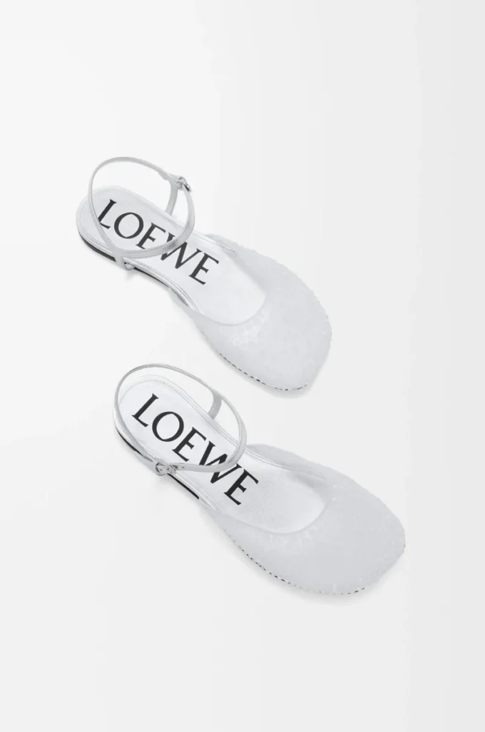 Ballerines à bride cheville Toy en mesh orné Transparent
