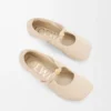 Ballerines Pebble Soft en cuir d&rsquo;agneau nappa couleur Dough