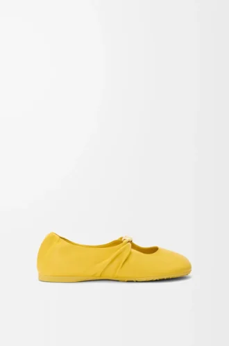 Ballerines Pebble Soft en cuir d&rsquo;agneau nappa Dandelion