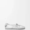 Ballerines Pebble Soft en cuir d&rsquo;agneau nappa laminé argenté