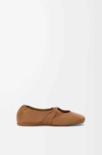 Ballerines Pebble Soft en cuir d&rsquo;agneau nappa Oak