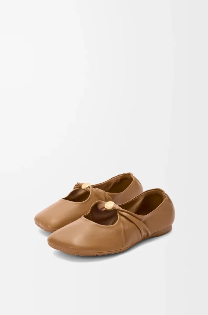 Ballerines Pebble Soft en cuir d&rsquo;agneau nappa Oak