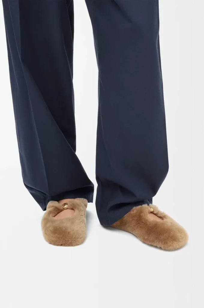Ballerines Pebble Soft en peau lainée Oak