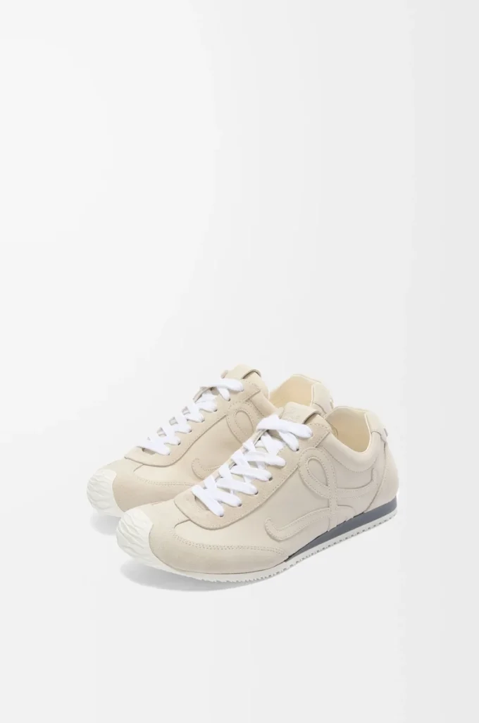 Ballet Runner 2.0 en cuir de veau souple Blanc