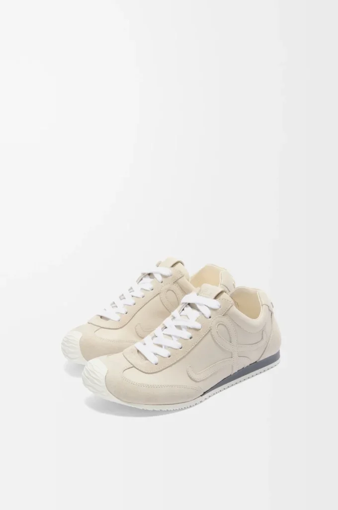 Ballet Runner 2.0 en cuir de veau souple Blanc