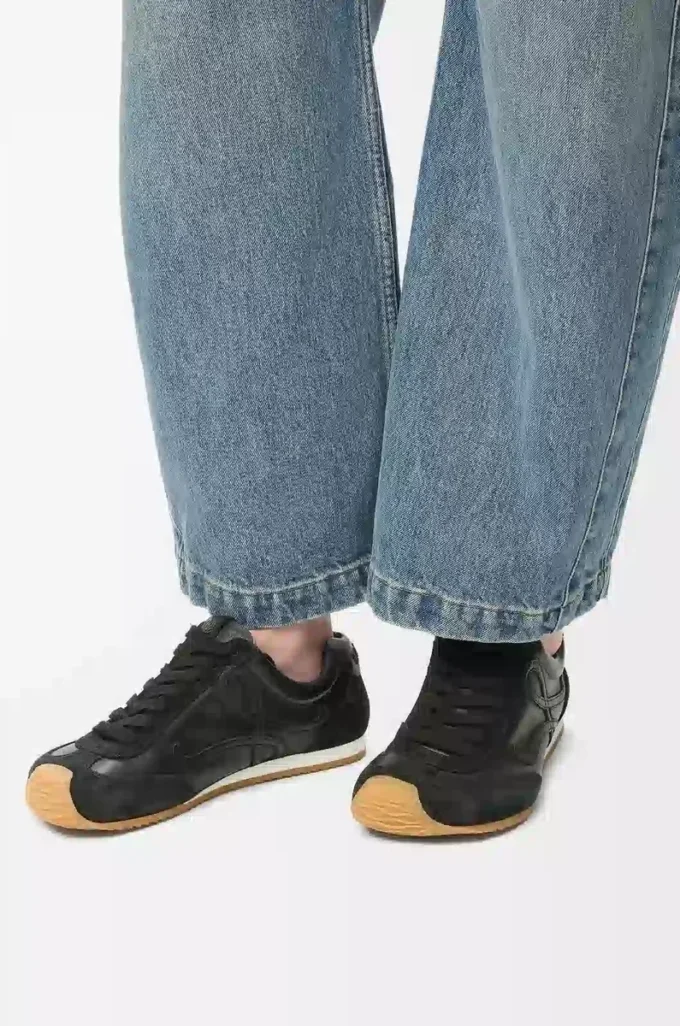 Ballet Runner 2.0 en cuir de veau souple Noir