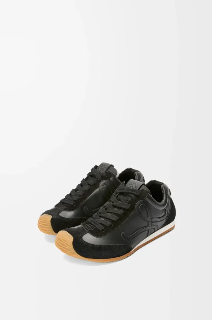 Ballet Runner 2.0 en cuir de veau souple Noir