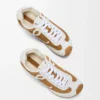 Ballet Runner 2.0 en daim et peau lainée Tan/Blanc
