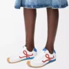 Ballet Runner 2.0 en nylon et cuir de veau Blanc/Rouge/Bleu