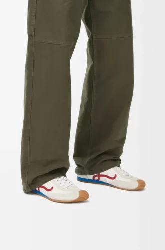 Ballet Runner 2.0 en nylon et cuir de veau Blanc/Rouge/Bleu