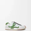Ballet Runner 2.0 en nylon et cuir de veau Blanc/Vert gazon/Orange foncé