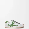 Ballet Runner 2.0 en nylon et cuir de veau Blanc/Vert gazon/Orange foncé