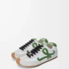 Ballet Runner 2.0 en nylon et cuir de veau Blanc/Vert gazon/Orange foncé