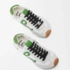 Ballet Runner 2.0 en nylon et cuir de veau Blanc/Vert gazon/Orange foncé