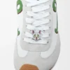 Ballet Runner 2.0 en nylon et cuir de veau Blanc/Vert gazon/Orange foncé