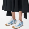 Ballet Runner 2.0 en nylon et cuir de veau Bleu/Blanc/Blanc cassé