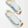 Ballet Runner 2.0 en nylon et cuir de veau Bleu/Blanc/Blanc cassé