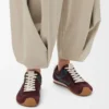 Ballet Runner 2.0 en nylon et cuir de veau Bordeaux/Bleu canard/Pâte à modeler