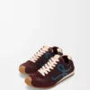 Ballet Runner 2.0 en nylon et cuir de veau Bordeaux/Bleu canard/Pâte à modeler