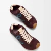 Ballet Runner 2.0 en nylon et cuir de veau Bordeaux/Bleu canard/Pâte à modeler