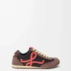 Ballet Runner 2.0 en nylon et cuir de veau Chocolat/Corail/Jaune