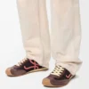 Ballet Runner 2.0 en nylon et cuir de veau Chocolat/Corail/Jaune