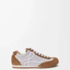 Ballet Runner 2.0 en nylon et cuir de veau Gris/Blanc/Beige