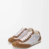 Ballet Runner 2.0 en nylon et cuir de veau Gris/Blanc/Beige
