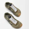 Ballet Runner 2.0 en nylon et cuir de veau Kaki clair/Noir/Blanc