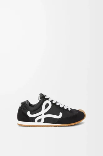 Ballet Runner 2.0 en nylon et cuir de veau Noir/Blanc