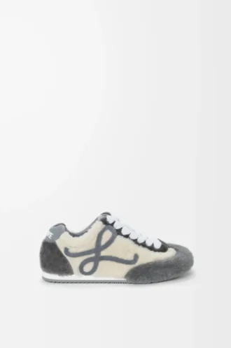 Ballet Runner 2.0 en peau lainée Gris multicolore