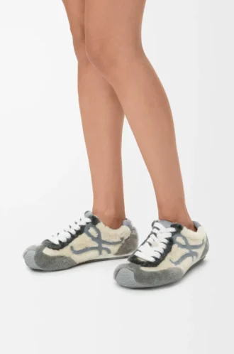 Ballet Runner 2.0 en peau lainée Gris multicolore