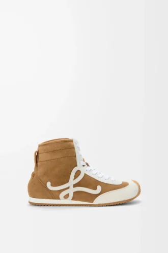 Ballet Runner 2.0 haute en daim et peau de mouton beige/blanc