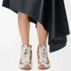 Ballet Runner 2.0 haute en daim et peau de mouton beige/blanc